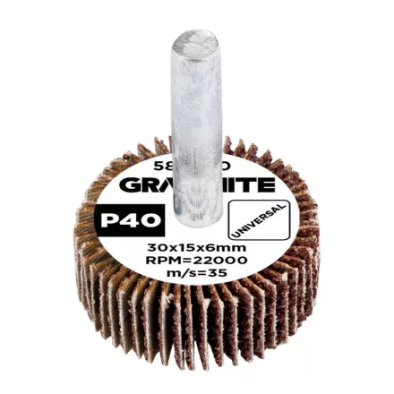Graphite csapos csiszolókerék, 30x15x6mm, P40