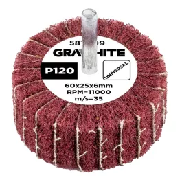 Graphite csapos csiszolókerék, 60x25x6mm, P120