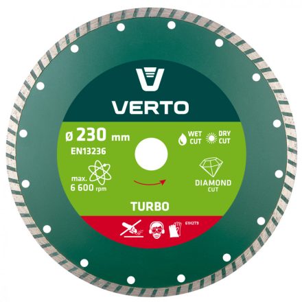 Verto gyémánt vágókorong 230mm turbo