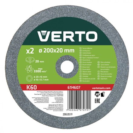 Verto köszörűkorong 200mm (2db/csomag)