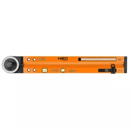   Neo szögmérő alumínium házas, vízmértékkel, jelölő ceruzával