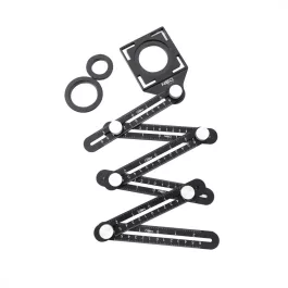   Neo szögmásoló, furatátjelölő és vonalzó, 6 oldalas, alumínium, abs