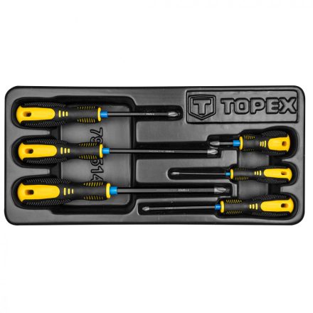 Topex csavarhúzó készlet PH, műhelykocsitálcával (6db/készlet)