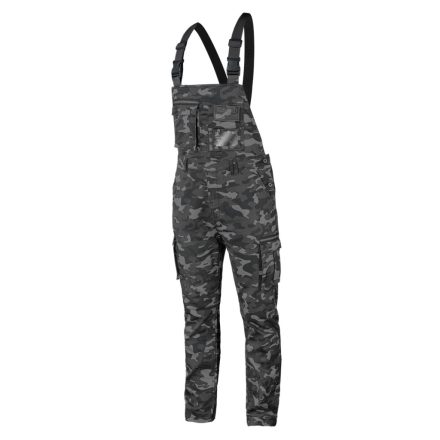 Neo férfi hosszú kantáros munkásnadrág terepmintás,,Camo Urban, 60% pamut, 37% poliészter, 3% elasztán, XL
