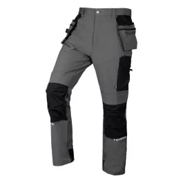   Neo munkásnadrág Mix&Match, 4 irányú sztreccs, 230g/m2, külső csavarzsebek, Cordura erősítés, szürke-fekete, XL