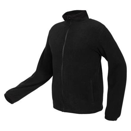 Neo polár munkás dzseki, gyapjú hatású, Basic, fekete, XXXL