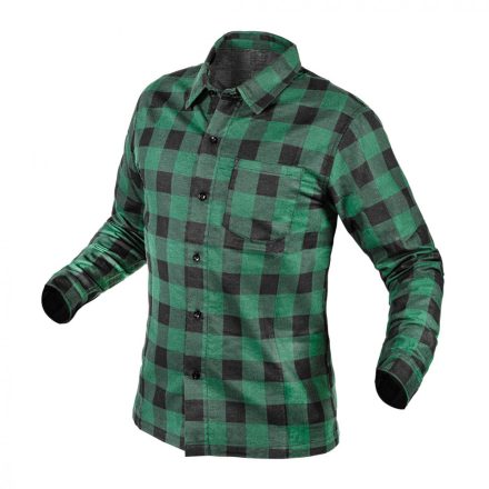 Neo flanel ing, zöld-fekete, 100% pamut, M