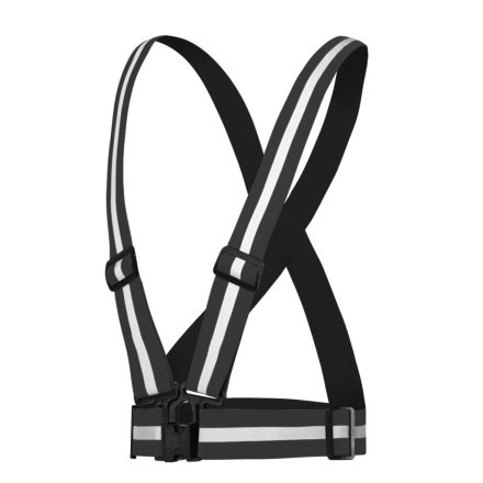 Neo láthatósági heveder, fényvisszaverő sávval, fekete