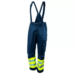   Neo kantáros munkásnadrág, lélegző, 240gsm, polyester+pamut, tengerészkék, fényvisszaverő csíkokkal, M