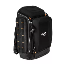   Neo szerszámos hátizsák, fekete, 20l, erősített 600D poliészter, kívül 7 zseb, belül 19 zseb