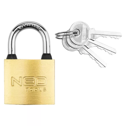 Neo lakat 40mm réz-acél, időjárásálló, 3 kulccsal, 