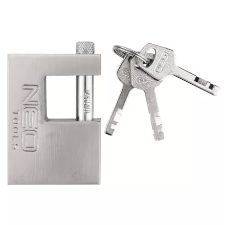 Neo lakat 70mm oldalcsapos, rézöntvény-acél, időjárásálló, 3 kulccsal, 