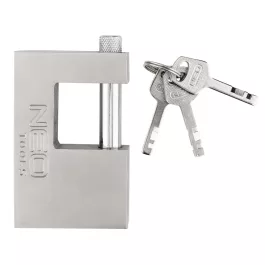   Neo lakat 90mm oldalcsapos, rézöntvény-acél, időjárásálló, 3 kulccsal, 
