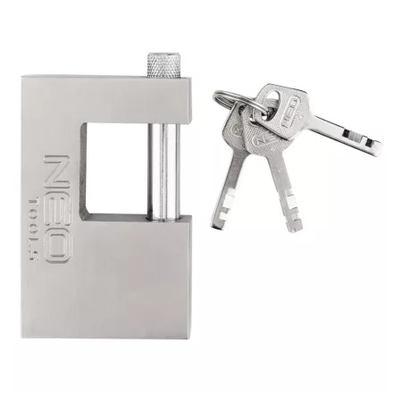 Neo lakat 90mm oldalcsapos, rézöntvény-acél, időjárásálló, 3 kulccsal, 