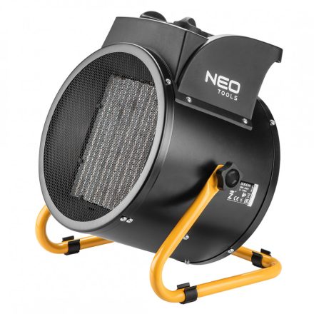 Neo ipari ptc elektromos kerámia hősugárzó 5 kw,két fokozat,állitható szög, levehető fogantyú,588 m3/h
