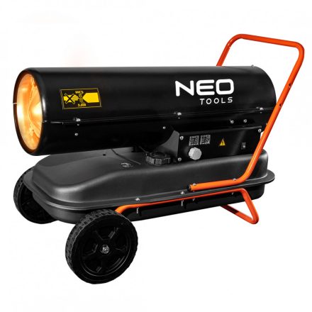 Neo gázolajos hőlégbefúvó, 30kw, 34l, fogyasztás: 2.8l / h, teljesítmény: 750 m3 / h, kerekekkel