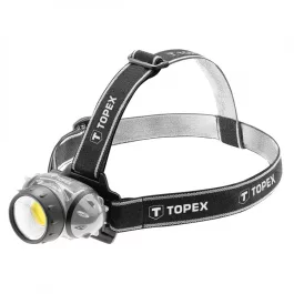 Topex fejlámpa 3w led cob, elemes 3aaa