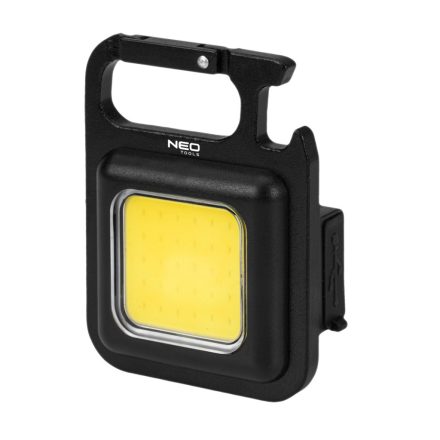 Neo kulcstartó lámpa, COB led, akkumulátor, palacknyitóval és mágnessel