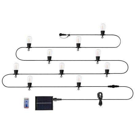 Neo kerti fényfűzér, napelemes, 6,5m, 10db led, távirányító