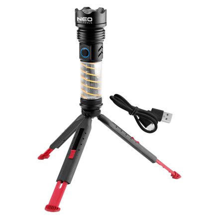 Neo kempinglámpa 2 funkciós, 470 lm, 1200 mAh akku, USB-C töltővezeték