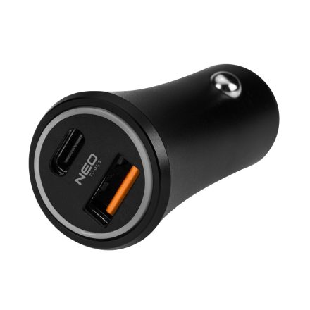 Neo autós USB adapter,12-24V, USB-A, USB-C csatlakozókkal