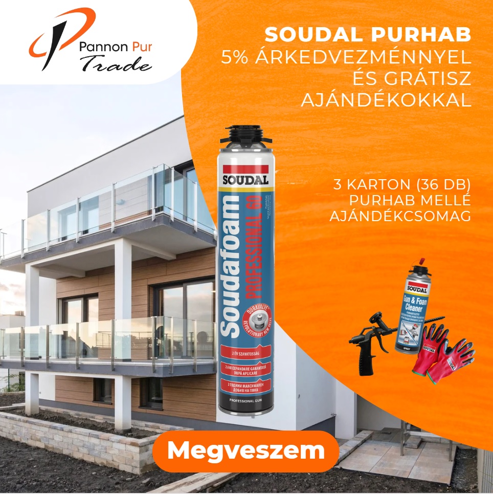 Soudal Purhab Pisztolyos Soudafoam Professional 60 Nyári 750ml (103244 ...